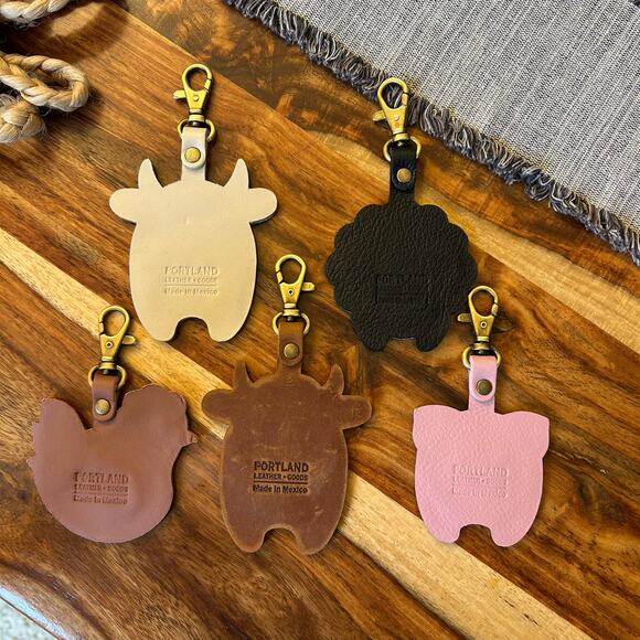 Portland Leather Farm Animal Purse Charms Set of 5 NEW FAST SHIP - Picture 4 of 6